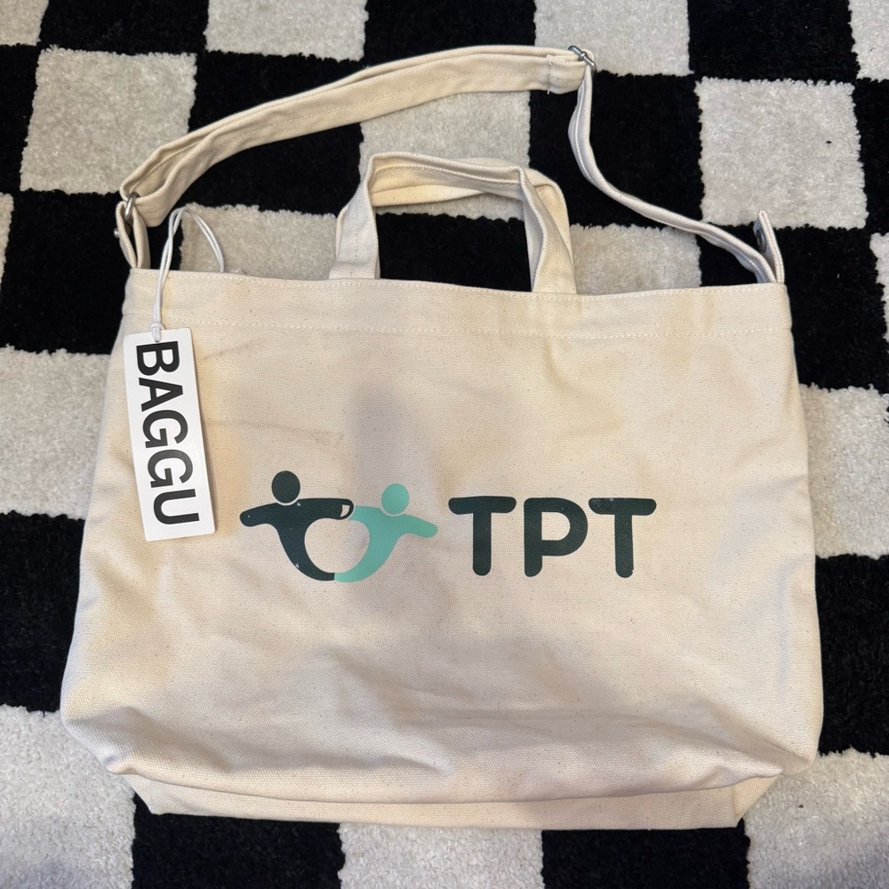 Baggu “Tpt” Branded Cream Tote Bag New Nwt